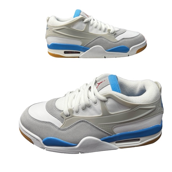 Nike Air Jordan 4 RM White Gray Blue Mens Size 11 Brand New Sneaker Classic Heat - Picture 2 of 12